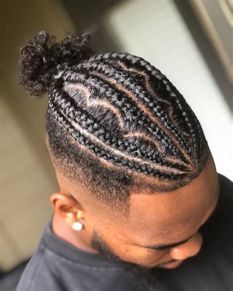 braided man bun|braids into open bun men's.